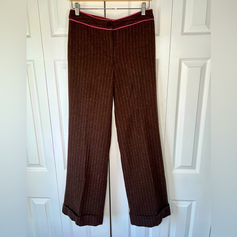 Lilly Pulitzer VTG wool pink pinstripe trouser Sz 4